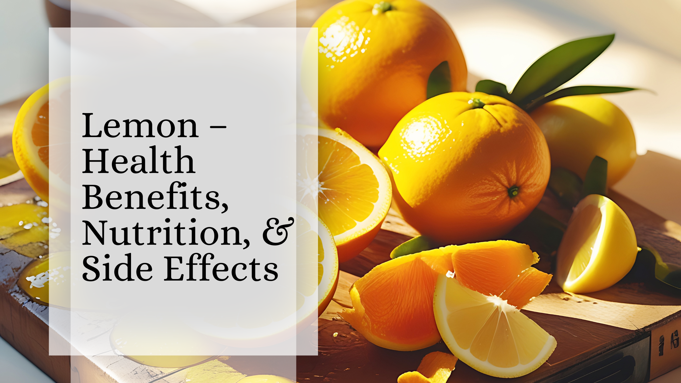 Lemon – Health Benefits, Nutrition, & Side Effects